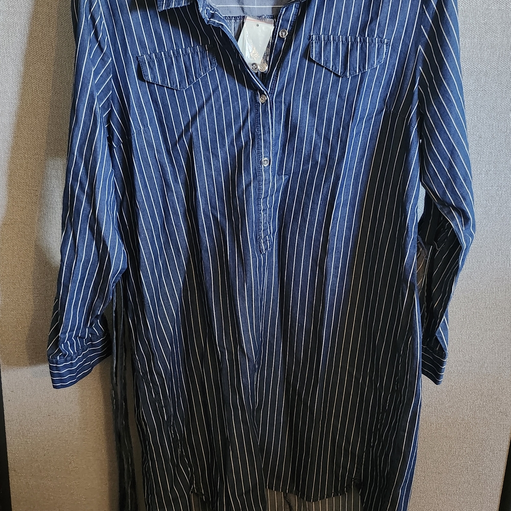 Cato Blue Striped Midi Dress